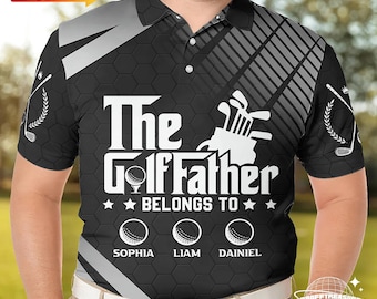 Polo personalizzata "The Golffather": regalo da golf personalizzato