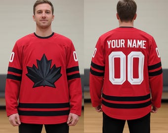 Aangepast Canada hockeyshirt – gepersonaliseerde fankleding, volwassen maten