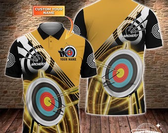 Maglietta personalizzata gialla per tiro con l'arco: design 3D personalizzato