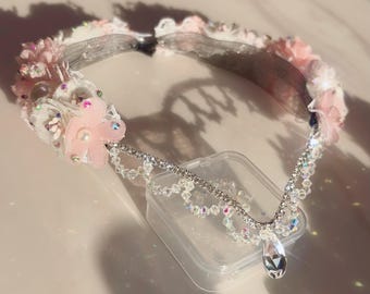 Handmade Cupid Ballet Tiara: Crystal Rhinestone Floral Headpiece