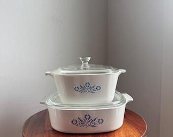 Vintage Corning Ware Blue Cornflower Casserole Dish | 1970s Kitchenware (P-1 3/4 or A-2-B)