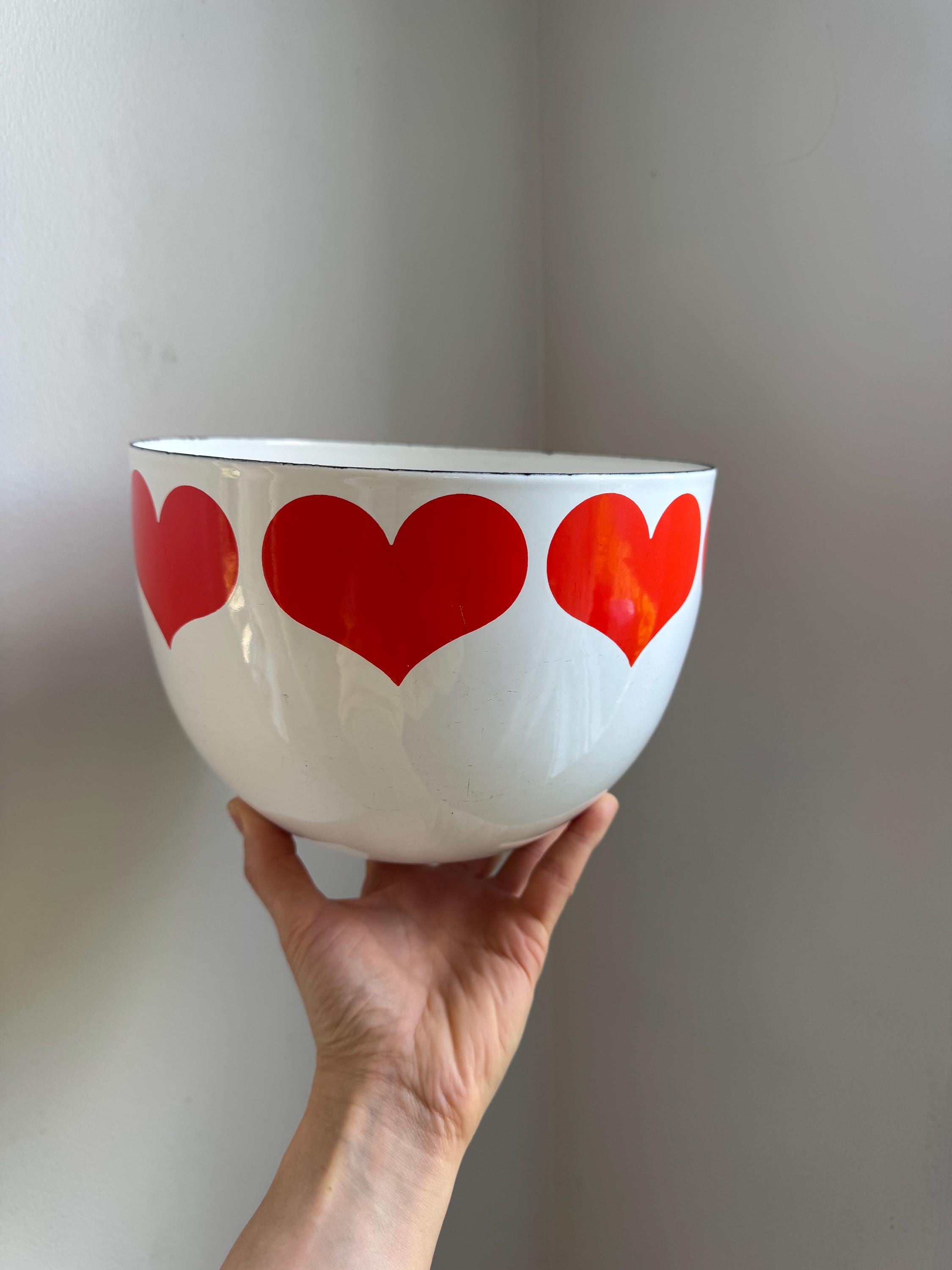 176◆アラビア フィネル ホーローボウル ハート 白×赤　ヴィンテージ Finel Bowl - Etsy