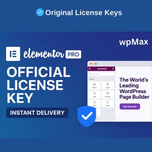 Elementor Pro • Official License Keys (1 website, 1 year) • Instant Delivery