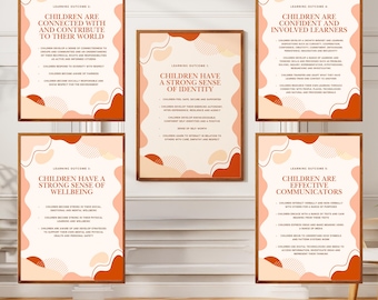 Early Years Learning Framework Posters x 5 | EYLF 2.0 Learning Outcomes Bundle  | Childcare Classroom Printable