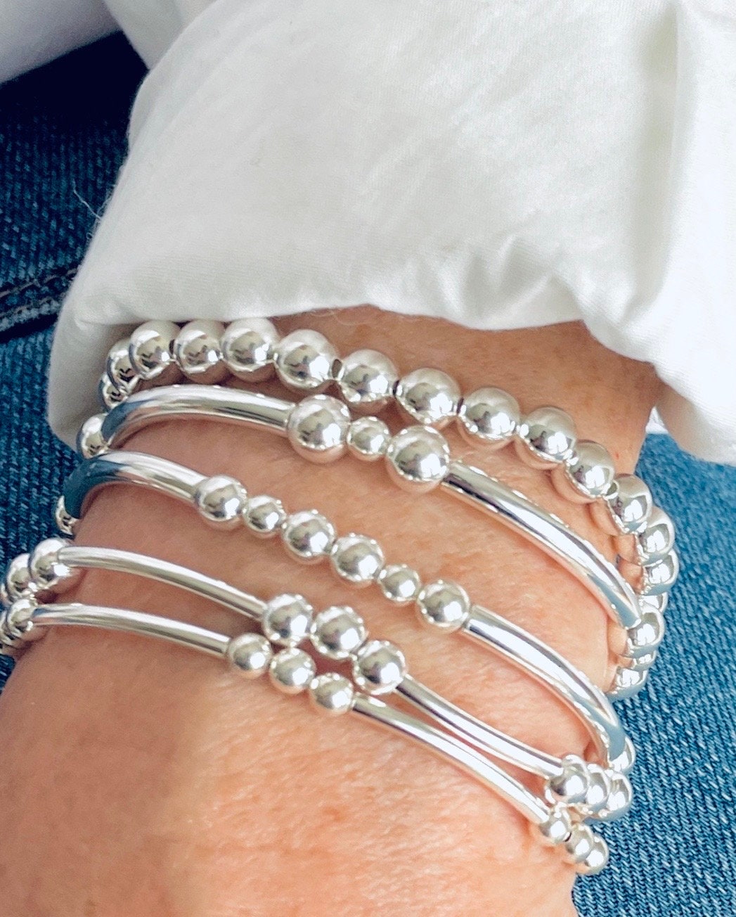 Silver Bead Bracelet | Silver Bead Bracelet 2mm | Silver
