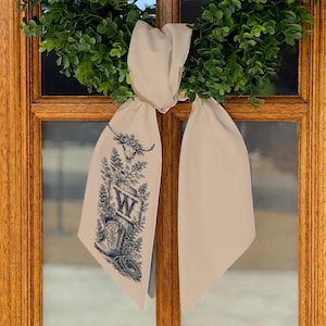 Banda de corona bordada estilo western personalizada, cinta conmemorativa de bota vaquera, decoración para bodas en ranchos, pancarta rústica con monograma