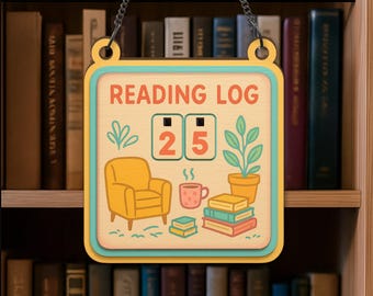 Registro de lectura de madera, marcador de lectura de libros, marcador de retos de lectura, regalo para amantes de los libros, decoración de biblioteca