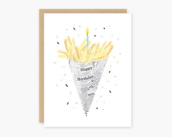 French Fry Card | Etsy