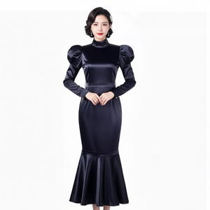Latex Maid Kleid Mit Schleife - Lockable Long Sleeve Bow Dress Für Rollenspiele