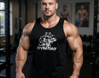 Gym Rat-tanktop – ontwerp voor gewichtheffen | Grappig workout-T-shirt voor fitnessliefhebbers