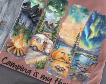 Camping T-Shirt for Outdoor Adventure Lover, Camping Gift Idea for Him or Her
