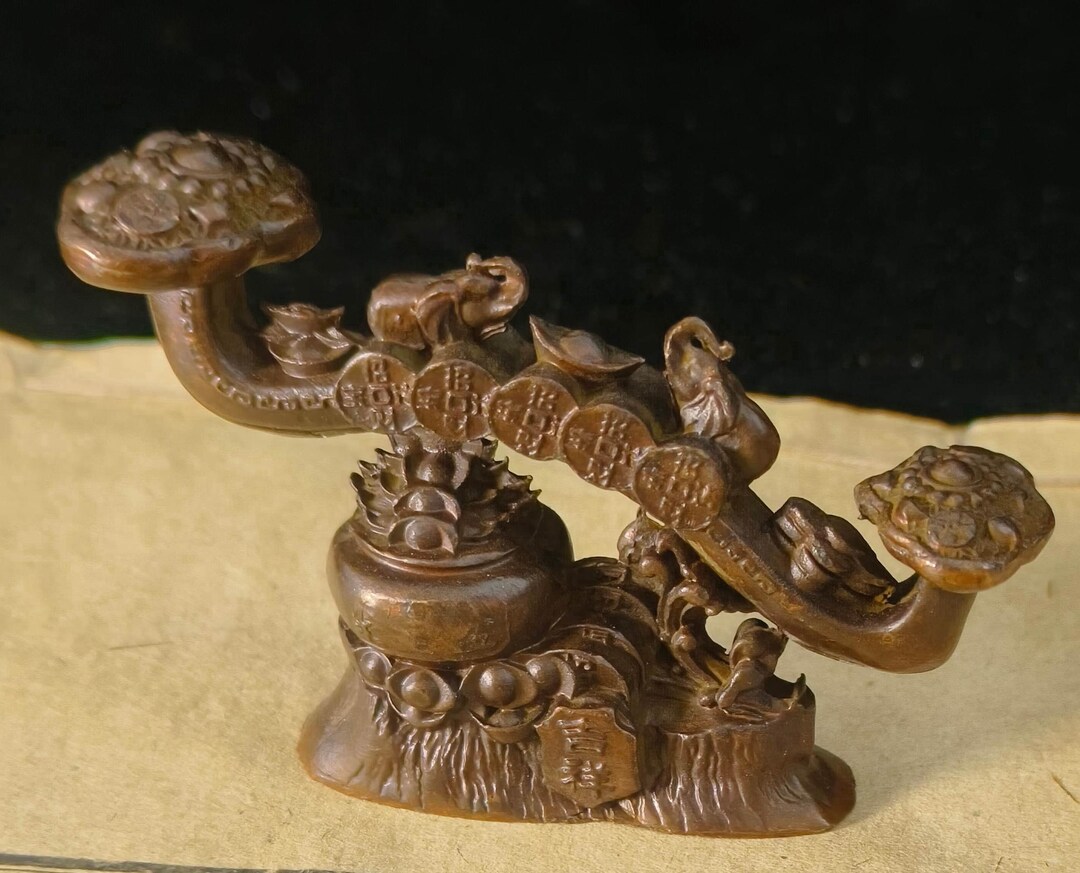 Retro Bronze Ruyi Scepter Figurine - Etsy