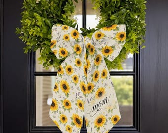 Solroskransbåge Personlig Mammadörrrosett Blommig Sommardörrdekor Anpassad Namnkrans Accent Bondgårdspresent