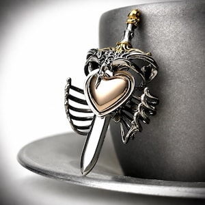 Colgante de corazón mecánico latiendo, collar de caja torácica que se abre, joyería gótica interactiva, regalo de corazón de fantasía
