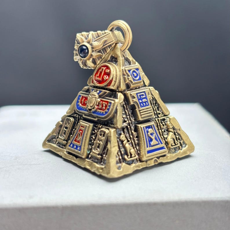 Oracle Pyramid Oracle Pyramid Pendant, Egyptian Rotatable Talisman Necklace, Mystic ...