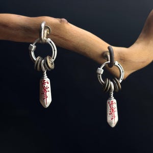 Pendientes colgantes con talismán de Masterblade, joyería de herencia oriental, arte oriental, regalo unisex
