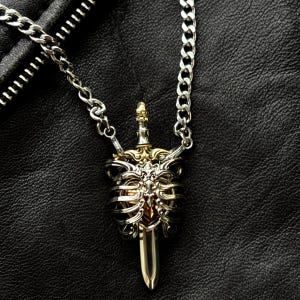 Mechanisch kloppend harthanger, opening ribbenkastketting, interactieve gotische sieraden, fantasiehartcadeau +Necklace