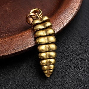 Brass Rattlesnake Tail Pendant, Articulated Snake Fidget Necklace, Gift for Him Her, Reptile Lovers