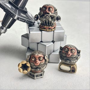 Figuras Steampunk de los Tres Monos Sabios, divertida decoración de escritorio, símbolo de sabiduría, regalo único para la oficina.