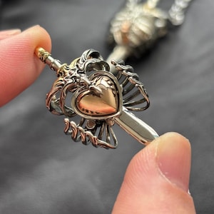 Mechanisch kloppend harthanger, opening ribbenkastketting, interactieve gotische sieraden, fantasiehartcadeau afbeelding 5