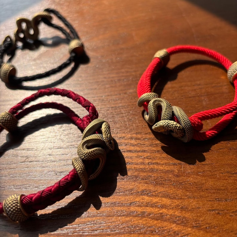 Talisman Rope Brass Black Mamba Rope Bracelet, Serpent Power Talisman, Gift for Him ...