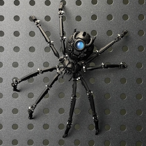 Steampunk Mechanical Widow Spider Figurine, Bronze & White Copper Articulated Decor, Gift for Gamers Special Style 2