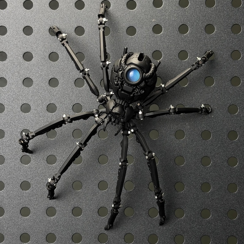Steampunk Mechanical Widow Spider Figurine, Bronze & White Copper Articulated Decor, Gift for Gamers Special Style 2