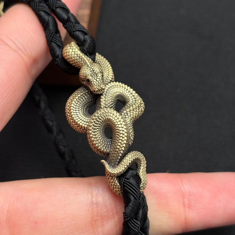 Talisman Rope Brass Tree Boa Rope Bracelet, Serpent Strength Talisman, Gift for Him ...