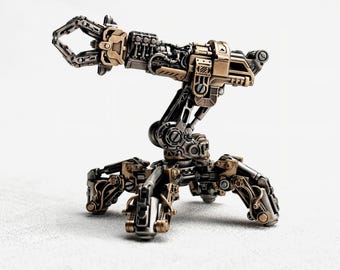 Steampunk Mechanical Arm Decor, Robot Pen Holder, Poseable Metal Companion, Gift for Him