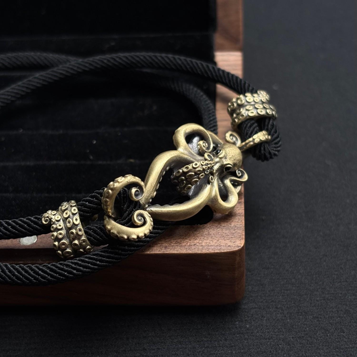 Talisman Rope Brass Octopus Rope Bracelet, Adjustable Nautical Talisman, Sea Creature ...
