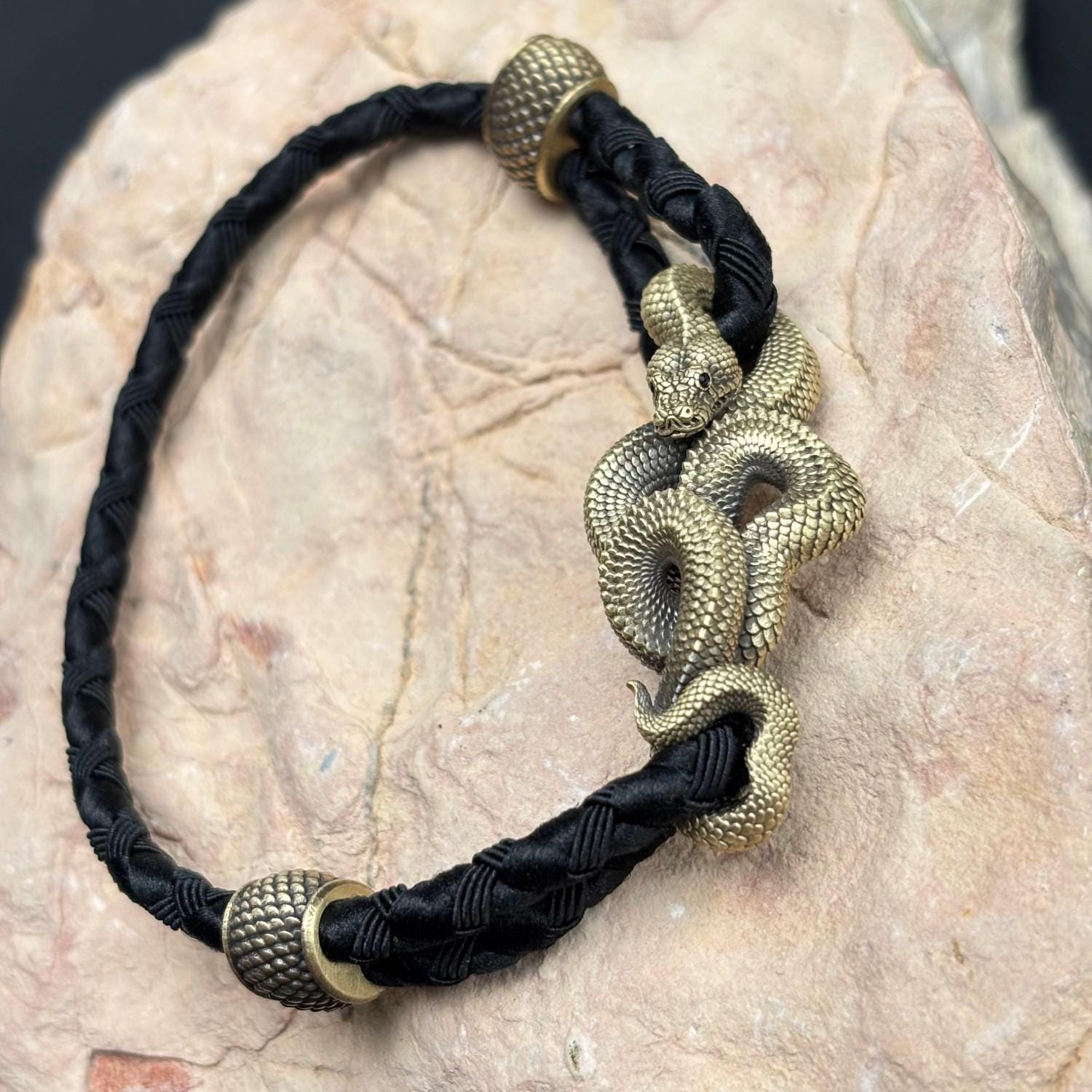 Talisman Rope Brass Tree Boa Rope Bracelet, Serpent Strength Talisman, Gift for Him ...