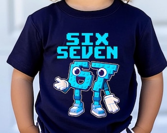 Six Seven Brainrot Italian Shirt: Funny 6 7 Meme Pixel Cartoon Kids Gaming Tee