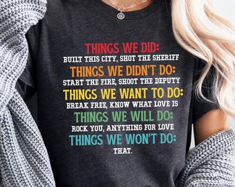 Retro Things We Did Didn't Want Will Won't Do T-Shirt: Vintage funny gift tee