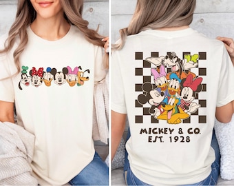 Retro Mickey & Co 1928 Shirt, Disney Characters Tee, Mickey and Friends Family Trip Shirt, Disneyworld Gift, Magical Disney Tee