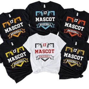 Custom Team Shirt, Personalized Baseball Shirts, Baseball Mom Gift, Team Logo T-Shirt, School Spirit Mascot Jersey