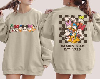 Retro Mickey & Co 1928 Sweatshirt, Magical Disney Characters Sweater, Mickey And Friends Family Disney Trip Sweatshirt, Mickey Co Gift
