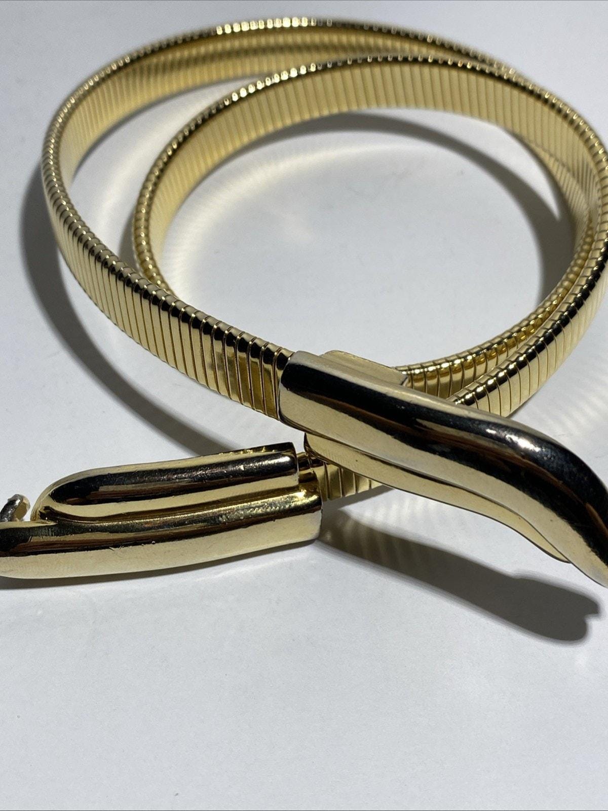 Vintage Accessocraft NYC Gold Tone Stretch Belt ~ 27” Great  display picture 2