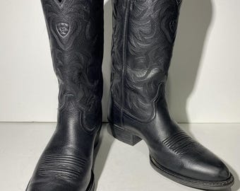ARIAT Heritage Western Cowboy Boots Men's Black 10002218 Size 10.5 B