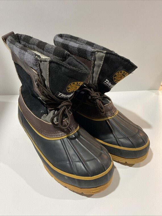 Western Chief BUFFALO PLAID Rain/snow Boots Gray/black Mens  display picture 3