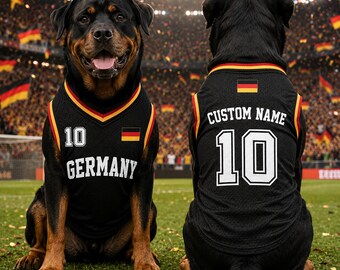 Personalized Germany Pet Soccer Jersey,Custom Dog Cat Football Shirt,Name Number Puppy Sportswear