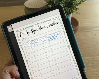 Daily Symptom Tracker Printable/Chronic Illness Tracker/Health Journal PDF