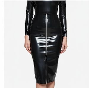 rubber bodycon dress Latex Rubber Mini Dress. Bodycon Dress. Custom Made