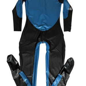 Cosplay ,womens mens 100%Natural Latex Catsuit Toes Socks with Lockable Crotch Zipper