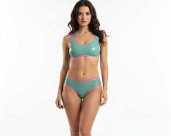 100%Natural Latex WOMENS Hot Handmade Underwear Sexy Women Briefs Thong Rubber G-Strings