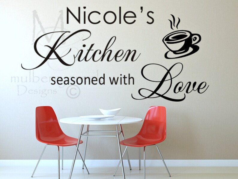 Kitchen Vinyl Decal/Personalized Name/Kitchen Seasoned with Etsy