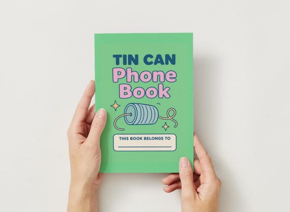 Kids Phone Book Printable, Screen Free Activity for Children, Tin Can Retro Address Book