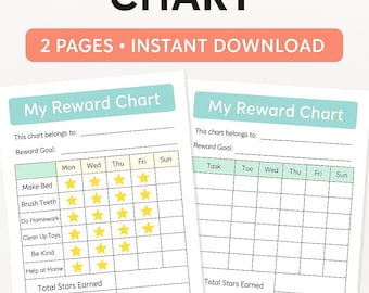 Kids Reward Chart Printable: Chore & Behavior Tracker (PDF Download