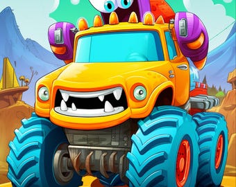 120 Monster Truck Coloring Pages | Printable Coloring Sheets for Kids | Digital Download PDF