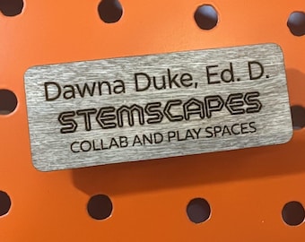 Magnetic Wooden Name Tags