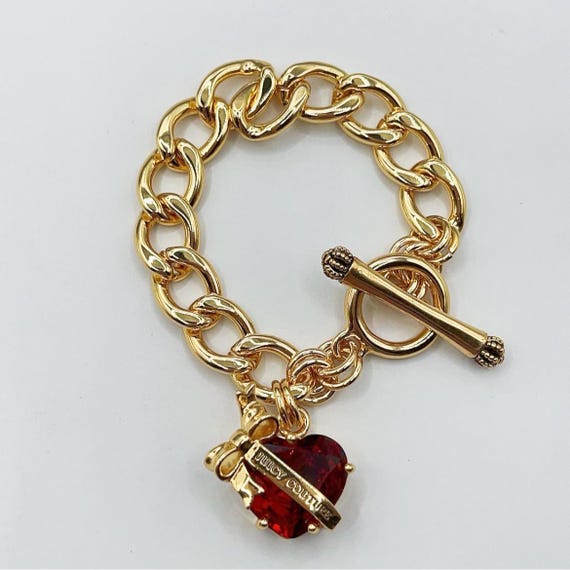 Juicy Couture Red Heart Locket Charm Bracelet 16cm - Etsy display picture 2